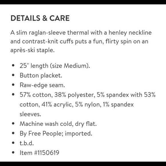 Free People Newboe Ski Lodge Thermal - Picture 3 of 3